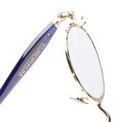 Ottica Mondello Roma - Kuboraum - KROJ74LG000000OP - MASK J74 LG - LIGHT GOLD / DARK BLUE RX - Metal - shape Round - Gold - EYEWEAR - EYEGLASSES - Unisex,Uomo,Donna,Women,Men - lens Clear - Made In Italy