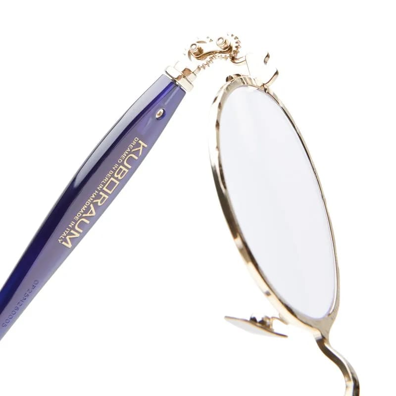 Ottica Mondello Roma - Kuboraum - KROJ74LG000000OP - MASK J74 LG - LIGHT GOLD / DARK BLUE RX - Metal - shape Round - Gold - EYEWEAR - EYEGLASSES - Unisex,Uomo,Donna,Women,Men - lens Clear - Made In Italy
