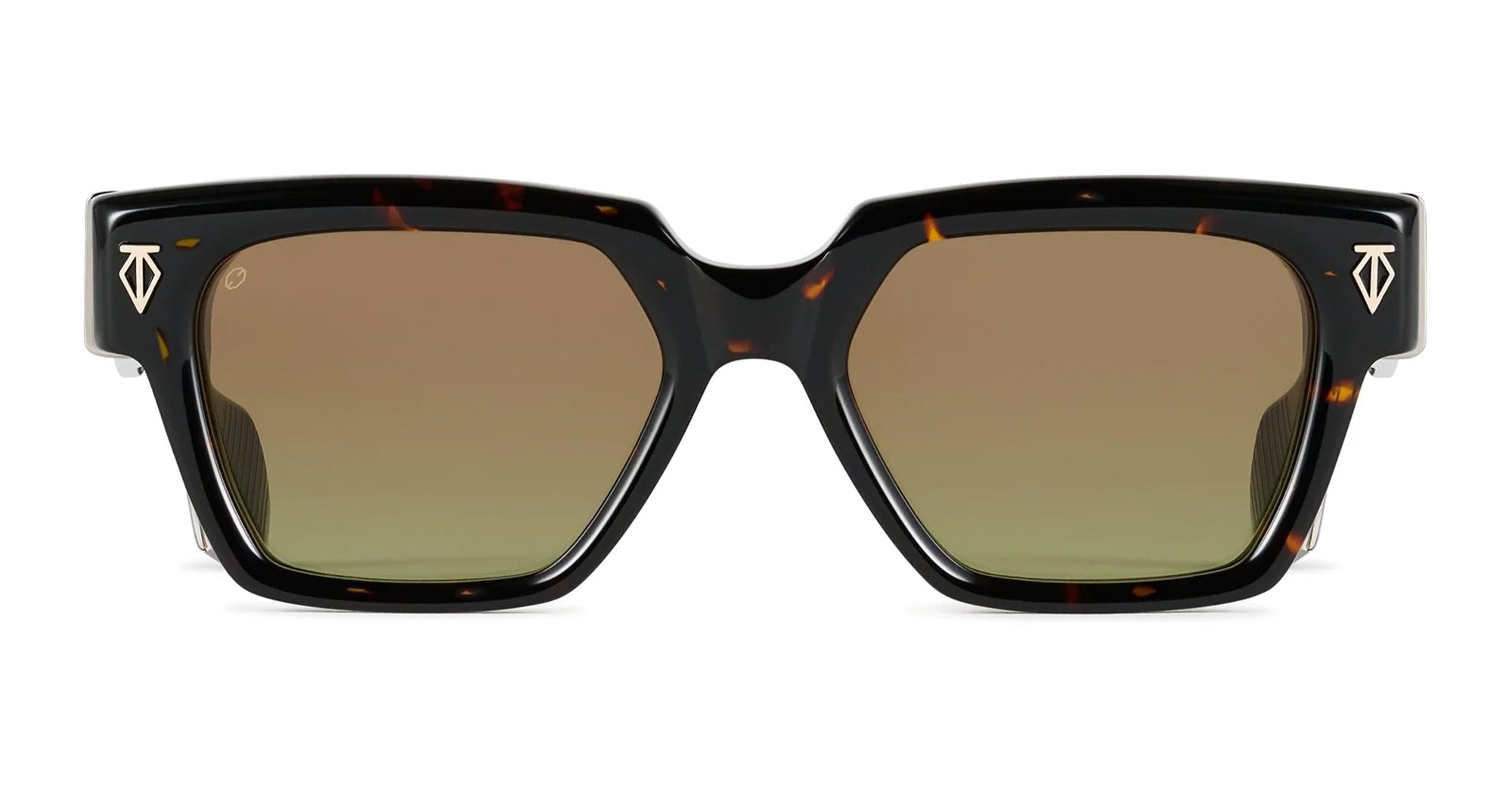 Ottica Mondello Roma - T HENRI - UAE - UTOPIA - PETRA - Acetate - shape Squared - Havana - EYEWEAR - SUNGLASSES - Unisex,Uomo,Donna,Women,Men - lens Gradient green - Made In Japan