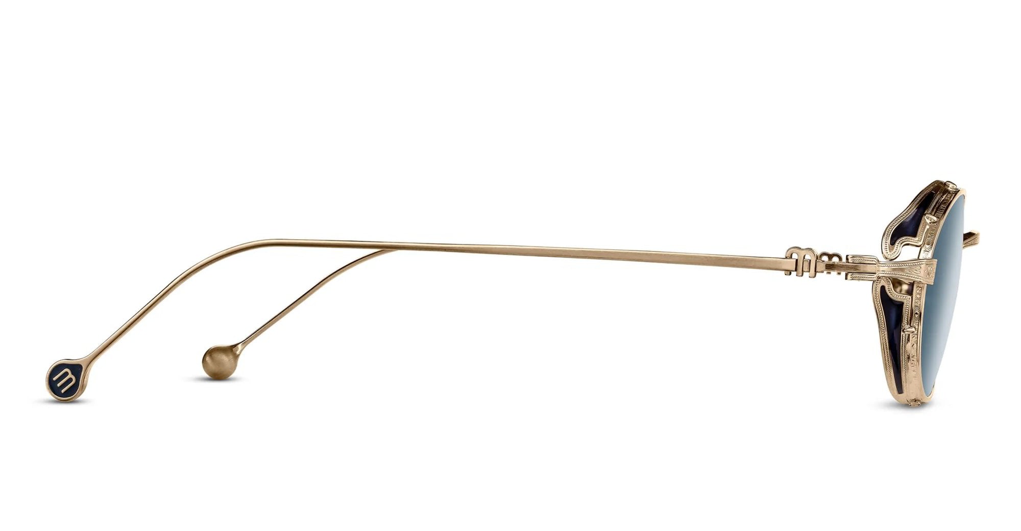 Ottica Mondello Roma - Matsuda - M3169.SG.BG.50 - M3169 - BRUSHED GOLD / BLUE GREY SOLID - Titanium - shape Oval - Gold - EYEWEAR - SUNGLASSES - Unisex,Uomo,Donna,Women,Men - lens Blue - Made In Japan