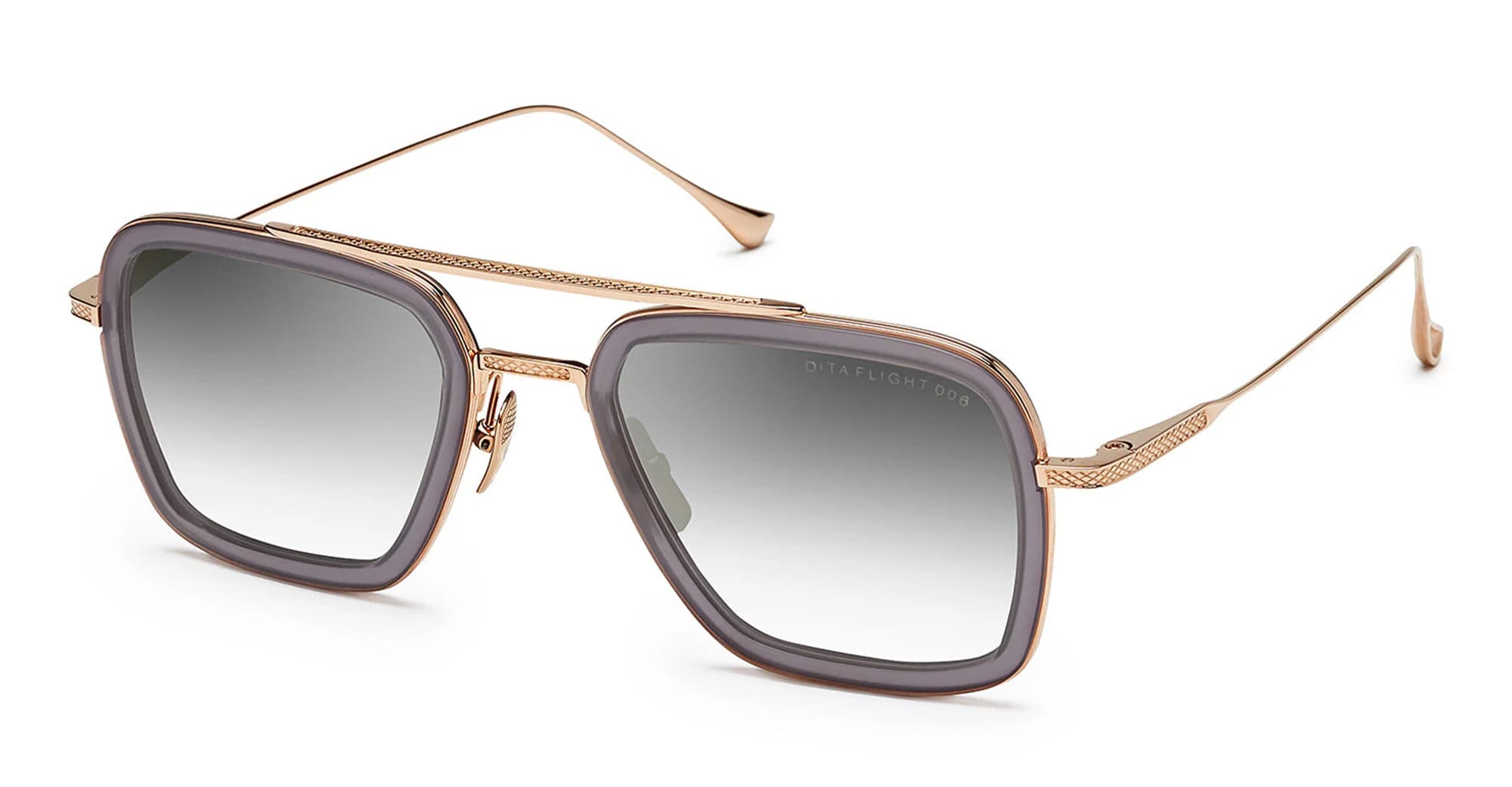  12K GOLD 2 - titanium, acetate - shape Pilot - gold, grey - EYEWEAR - SUNGLASSES - Unisex,Uomo,Donna,Women,Men - lens Gradient grey - Made In Japan