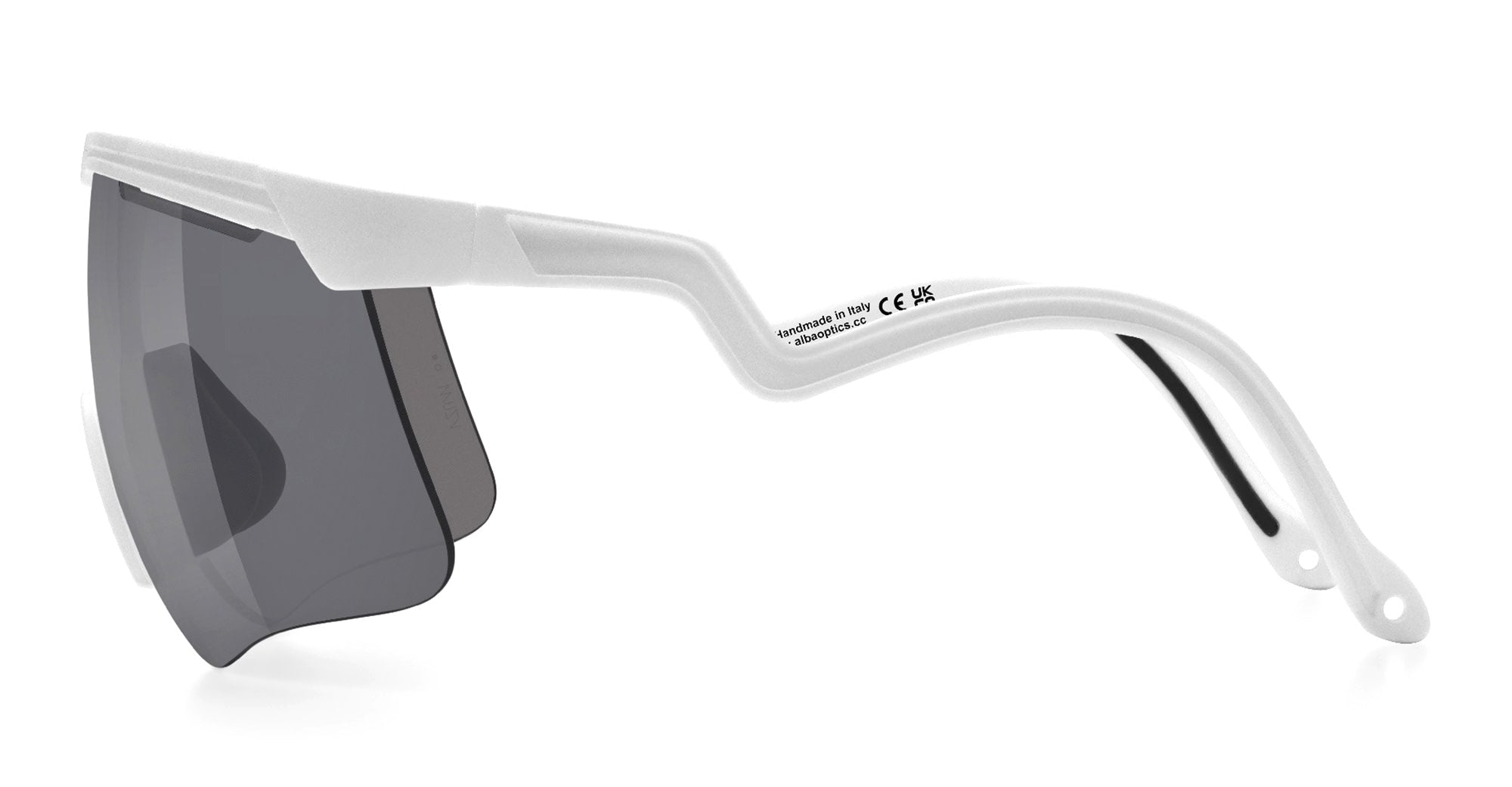Ottica Mondello Roma - Alba Optics - 8050054516783 - DELTA - WHITE / VZUM F-LENS CLASSIC - Tr90 - shape Mask - White - EYEWEAR - SUNGLASSES - Unisex,Uomo,Donna,Women,Men - lens Grey - Made In Italy