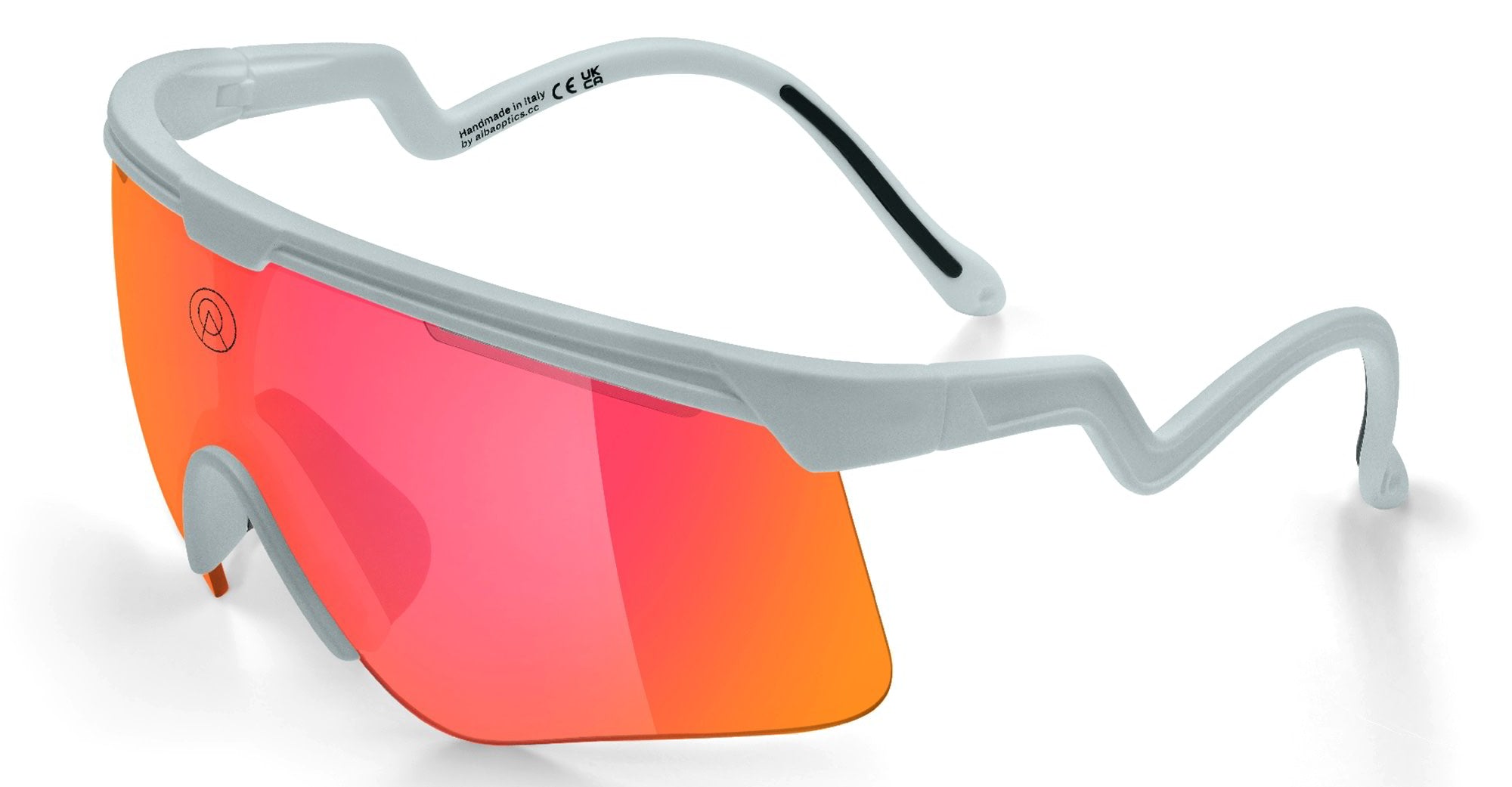 Ottica Mondello Roma - Alba Optics - 8050054518428 - DELTA - ICE / VZUM F-LENS FIRE - Tr90 - shape Mask - grey - EYEWEAR - SUNGLASSES - Unisex,Uomo,Donna,Women,Men - lens red - Made In Italy