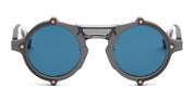 Ottica Mondello Roma - Movitra - NOMAD 01 C3 - NOMAD 01 C3 - SOLID GREY (MATTE) / POLAR BLUE LENS - Acetate, metal - shape Round - grey - EYEWEAR - SUNGLASSES - Unisex,Uomo,Donna,Women,Men - lens Blue - Made In Italy