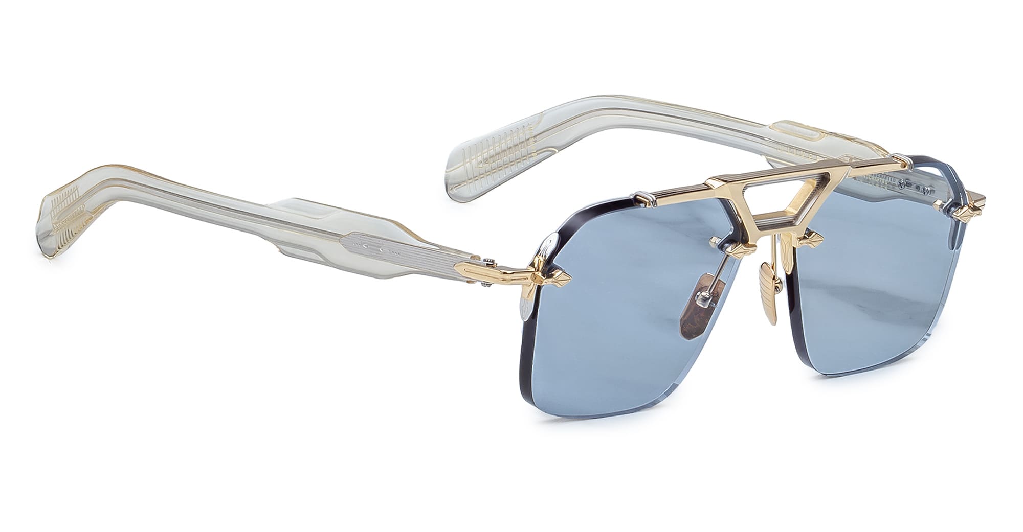 Ottica Mondello Roma - Jacques Marie Mage - JMMSVR-19H - SILVERTON - CIEL - Acetate, titanium - shape Squared - Gold - EYEWEAR - SUNGLASSES - Unisex,Uomo,Donna,Women,Men - lens Blue - Made In Japan