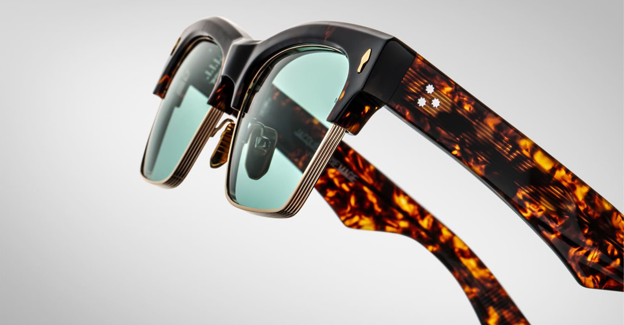 Ottica Mondello Roma - Jacques Marie Mage - JMMUB-13V - BUGSY - BEAU - Acetate, titanium - shape Clubmaster - Tortoise - EYEWEAR - SUNGLASSES - Unisex,Uomo,Donna,Women,Men - lens Blue - Made In Japan