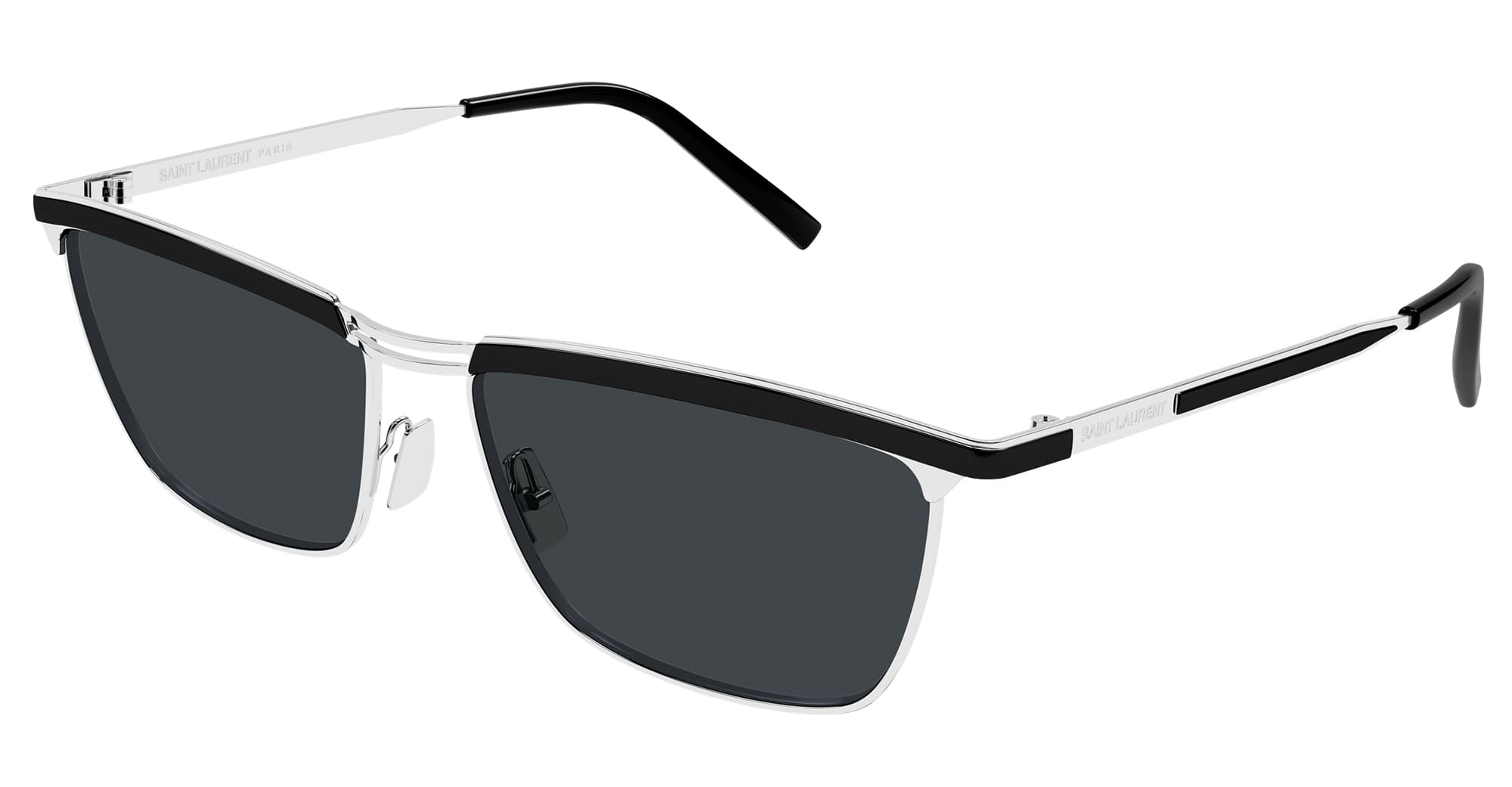  BLACK - Acetate - shape Rectangular - silver, black - EYEWEAR - SUNGLASSES - Unisex,Uomo,Donna,Women,Men - lens Grey - Made In Italy