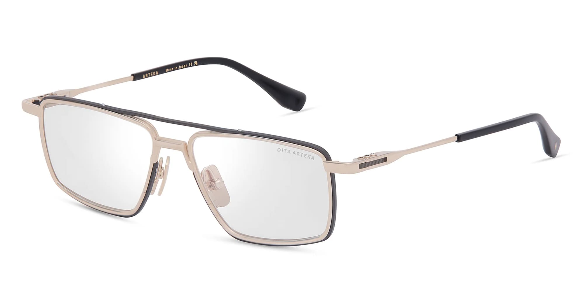 Ottica Mondello Roma - DITA - DTX199-A-03 - ARTEKA - BLACK IRON / WHITE GOLD RX - Titanium - shape Navigator - black, white gold - EYEWEAR - EYEGLASSES - Unisex,Uomo,Donna,Women,Men - lens Clear - Made In Japan