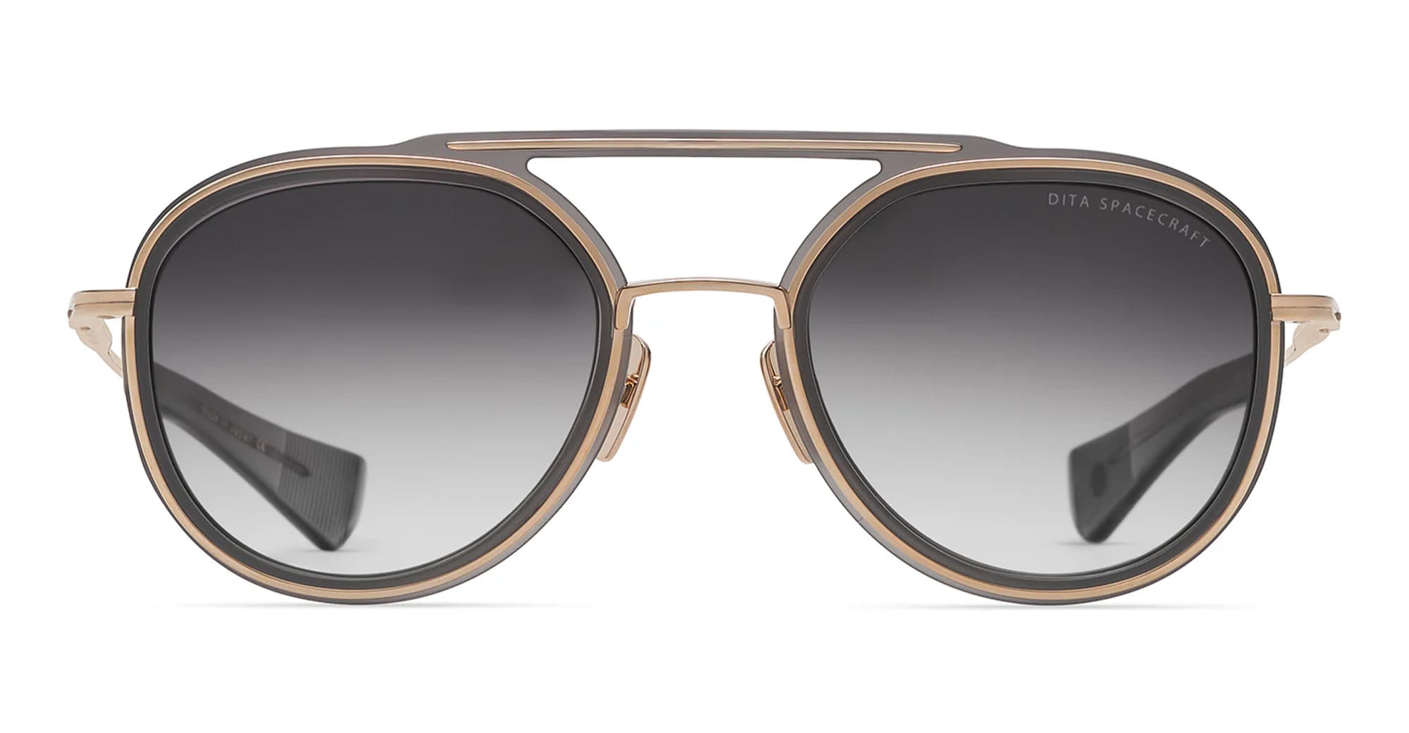  MATTE CRYSTAL GREY - Acetate, titanium - shape Aviator - gold, grey - EYEWEAR - SUNGLASSES - Unisex,Uomo,Donna,Women,Men - lens Gradient grey - Made In Japan