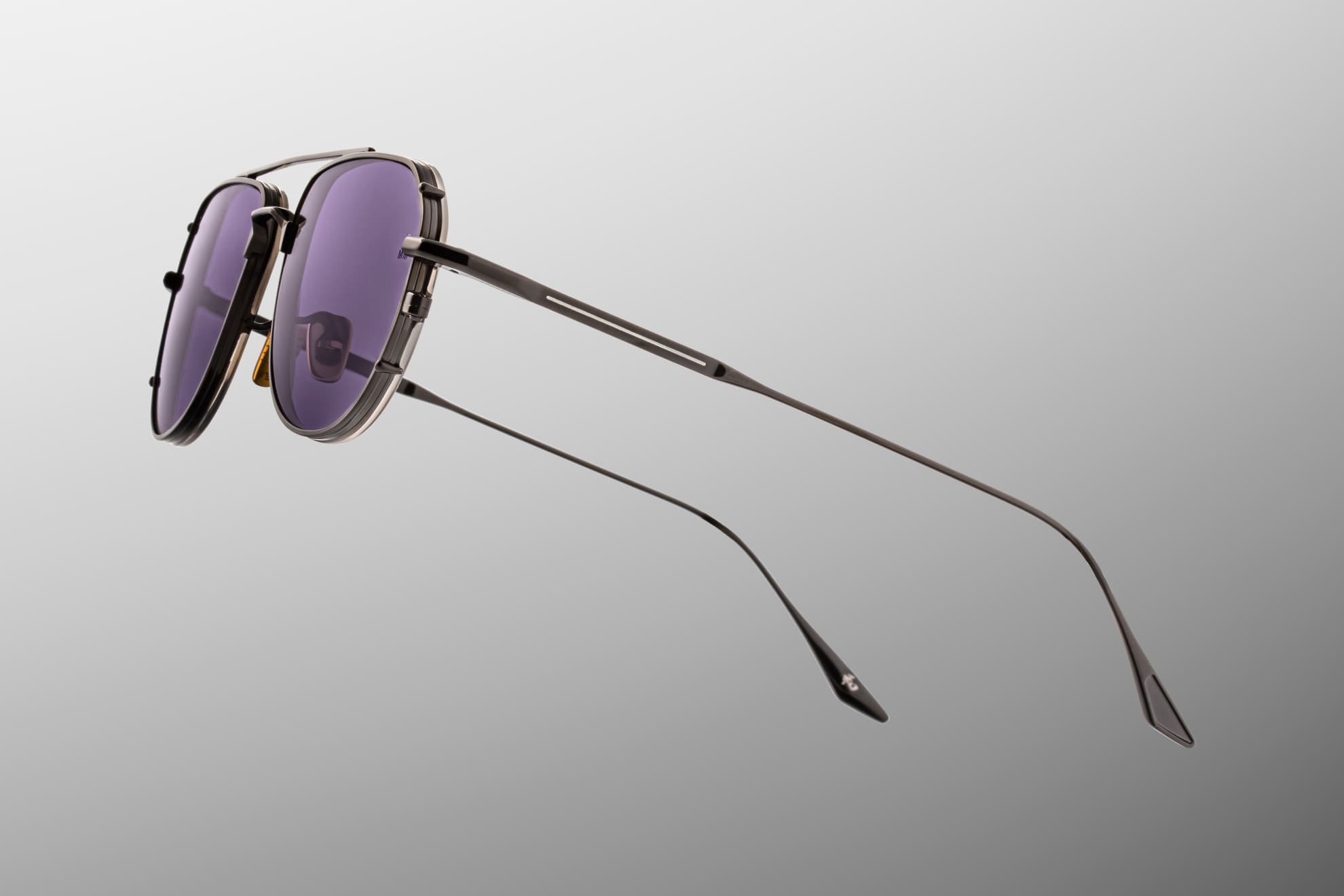 Ottica Mondello Roma - Jacques Marie Mage - JMMCEN-19J - CENDRAS - CORBEAU - Titanium - shape Pilot - Black - EYEWEAR - SUNGLASSES - Unisex,Uomo,Donna,Women,Men - lens Grey - Made In Japan