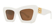 Ottica Mondello Roma - Loewe - LW40145I5225E - LW40145I - WHITE - Acetate - shape Cat-eye - White - EYEWEAR - SUNGLASSES - Donna,Women - lens Brown - Made In Italy