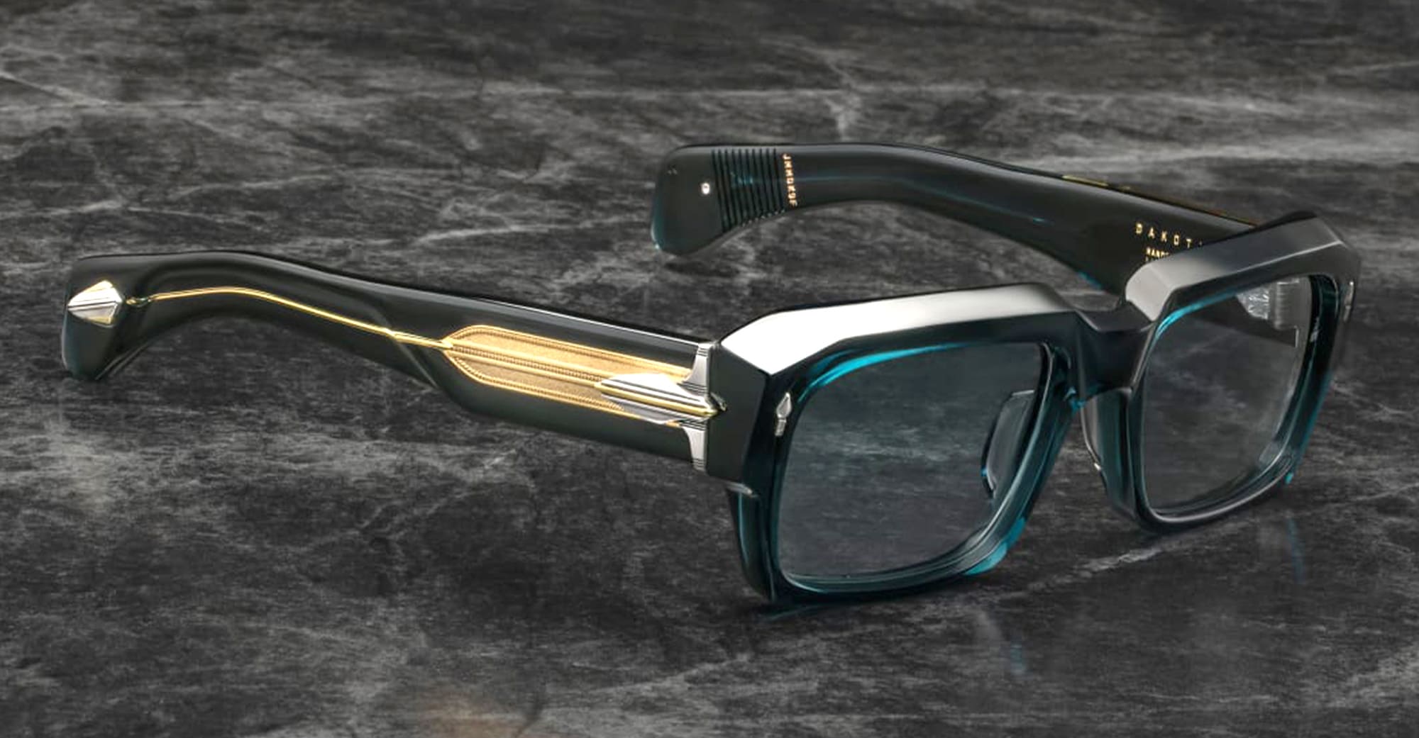 Ottica Mondello Roma - Jacques Marie Mage - JMMDK-9F - LAST FRONTIER VI - DAKOTA - INDIGO - Acetate - shape Rectangular - blue - EYEWEAR - SUNGLASSES - Uomo,Men - lens Blue - Made In Japan