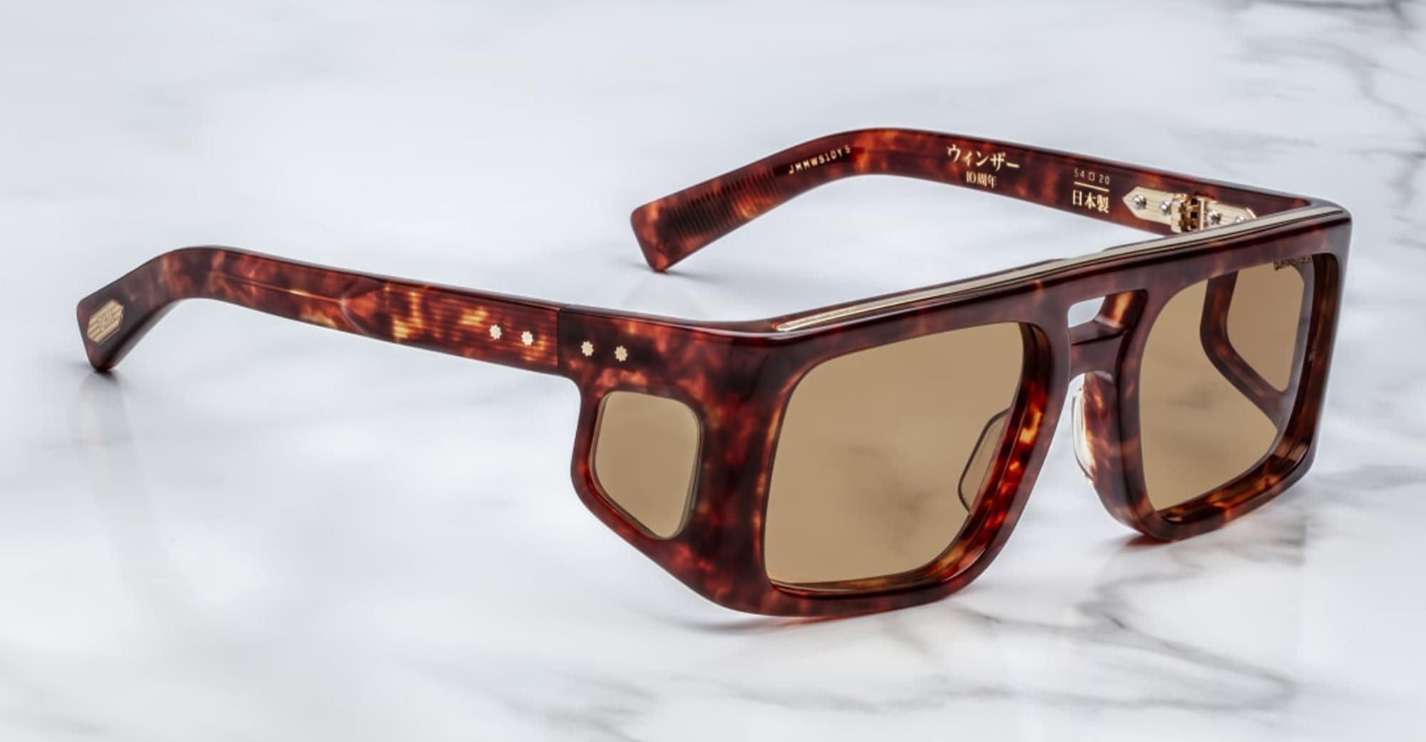Ottica Mondello Roma - Jacques Marie Mage - JMMWS-10Y5 - DECADE COLLECTION: WINDSOR - BRECCIA - Acetate - shape Rectangular - Havana - EYEWEAR - SUNGLASSES - Uomo,Men - lens Brown - Made In Japan