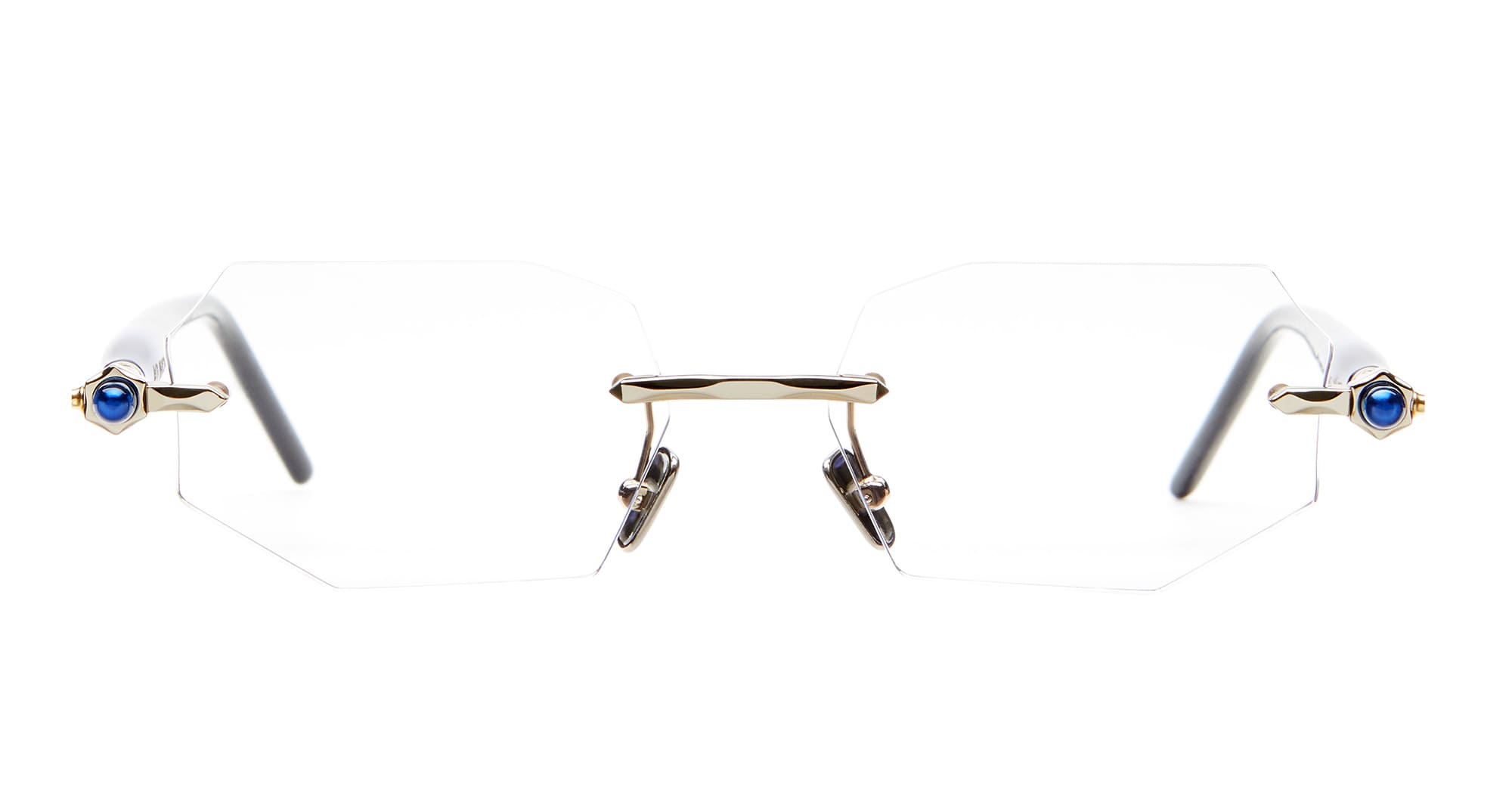 Ottica Mondello Roma - Kuboraum - KROP63LGBL0000OP - MASK P63 - LIGHT GOLD / BLUE RX - Acetate, metal - shape  - grey - EYEWEAR - EYEGLASSES - Uomo,Men - lens  - Made In Italy