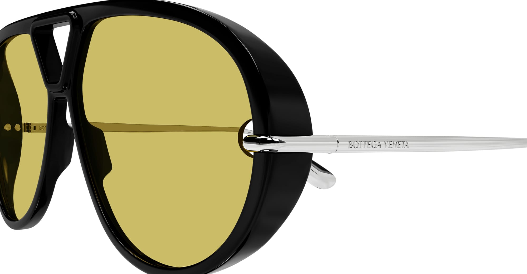 Ottica Mondello Roma - Bottega Veneta - BV1274S-002 - BV1274S-002 - BLACK / SILVER - Acetate, metal - shape Pilot - black, silver - EYEWEAR - SUNGLASSES - Donna,Women - lens Green - Made In Japan