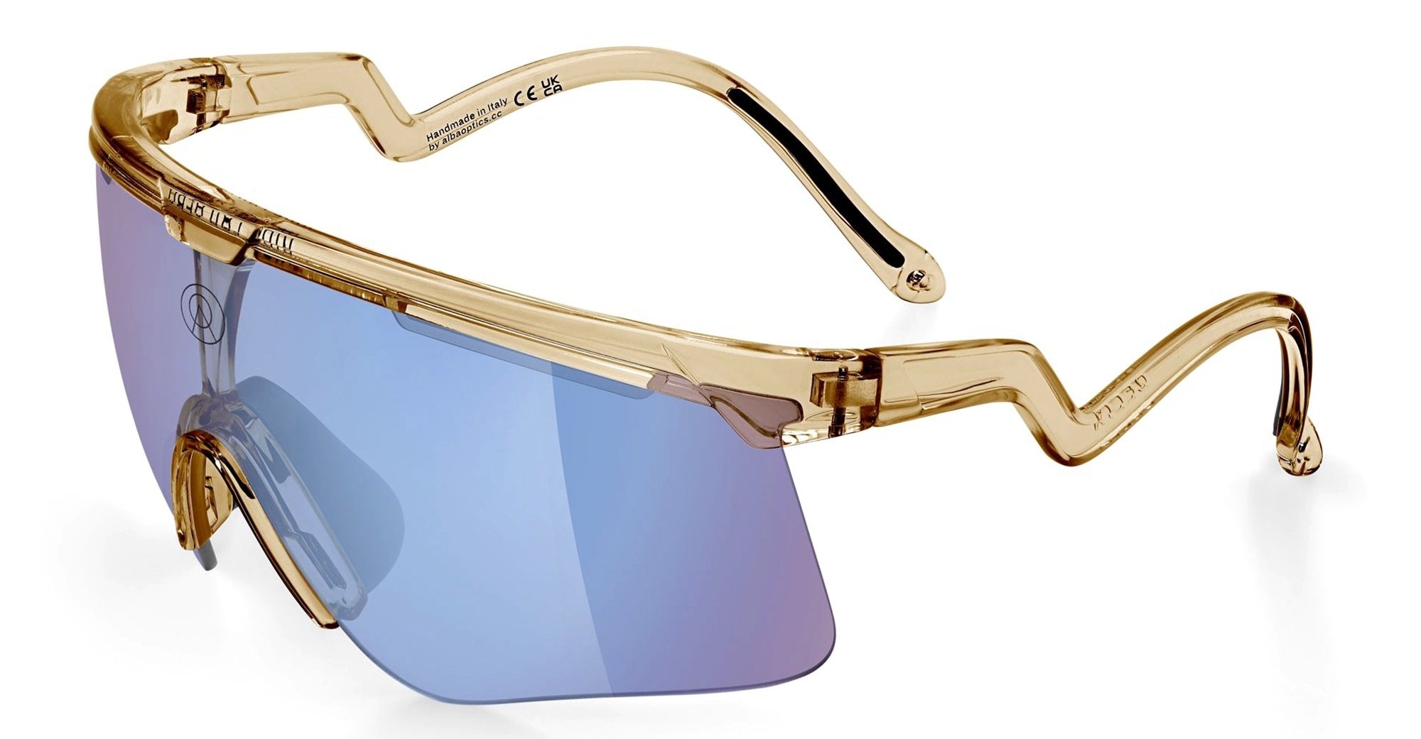 Ottica Mondello Roma - Alba Optics - 8050054517643 - DELTA - SMOKE GLOSSY / VZUM F-LENS FLM - Tr90 - shape Mask - brown - EYEWEAR - SUNGLASSES - Unisex,Uomo,Donna,Women,Men - lens purple - Made In Italy