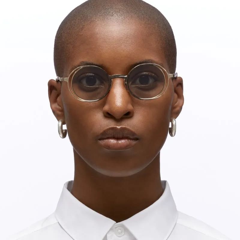 Ottica Mondello Roma - Kuboraum - KRSH11GMG000002F - MASK H11 GMG - GOLD SHADED - Metal - shape Round - Gold - EYEWEAR - SUNGLASSES - Unisex,Uomo,Donna,Women,Men - lens light grey - Made In Italy
