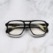Ottica Mondello Roma - Cutler and Gross - CGOP-1394-55-05 - 1394 - BLACK ON HORN RX - Acetate - shape Navigator - Black - EYEWEAR - EYEGLASSES - Unisex,Uomo,Donna,Women,Men - lens Clear - Made In Italy