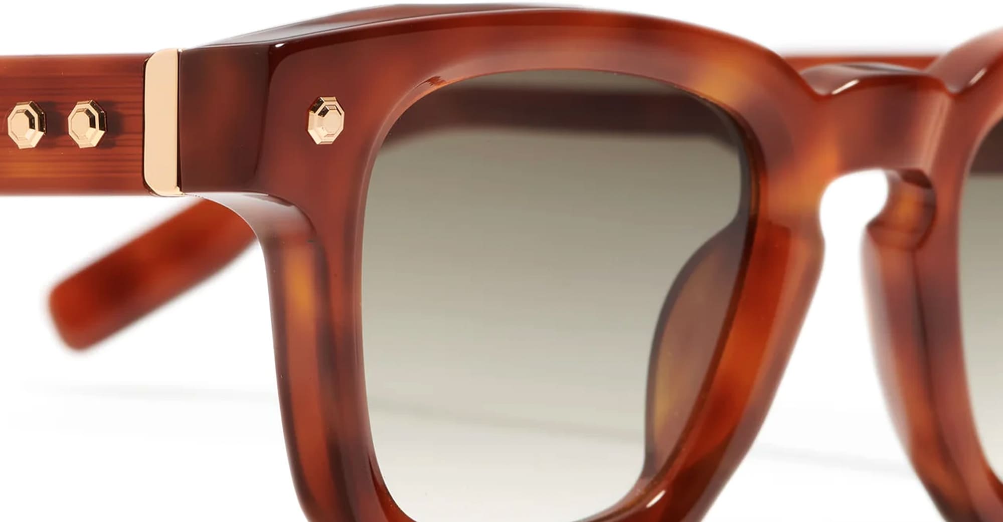 Ottica Mondello Roma - John Dalia - P16-C123-47 - PROJECT 16 (47) -  C123 Cognac / Rose Gold - Acetate - shape Squared - brown - EYEWEAR - SUNGLASSES - Unisex,Uomo,Donna,Women,Men - lens Gradient green - Made In France