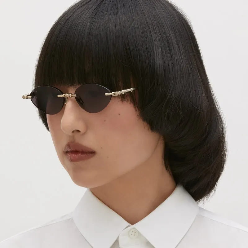 Ottica Mondello Roma - Kuboraum - KRSH65LG0000004Y - MASK H65 LG - LIGHT GOLD - Metal - shape Oval - Gold - EYEWEAR - SUNGLASSES - Unisex,Uomo,Donna,Women,Men - lens Grey - Made In Italy