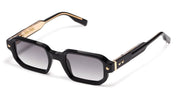 Ottica Mondello Roma - John Dalia - P06-C100 - PROJECT 06 - C100 Shiny Black/ Yellow Gold - Acetate - shape Rectangular - Black, gold - EYEWEAR - SUNGLASSES - Unisex,Uomo,Donna,Women,Men - lens Gradient grey - Made In France