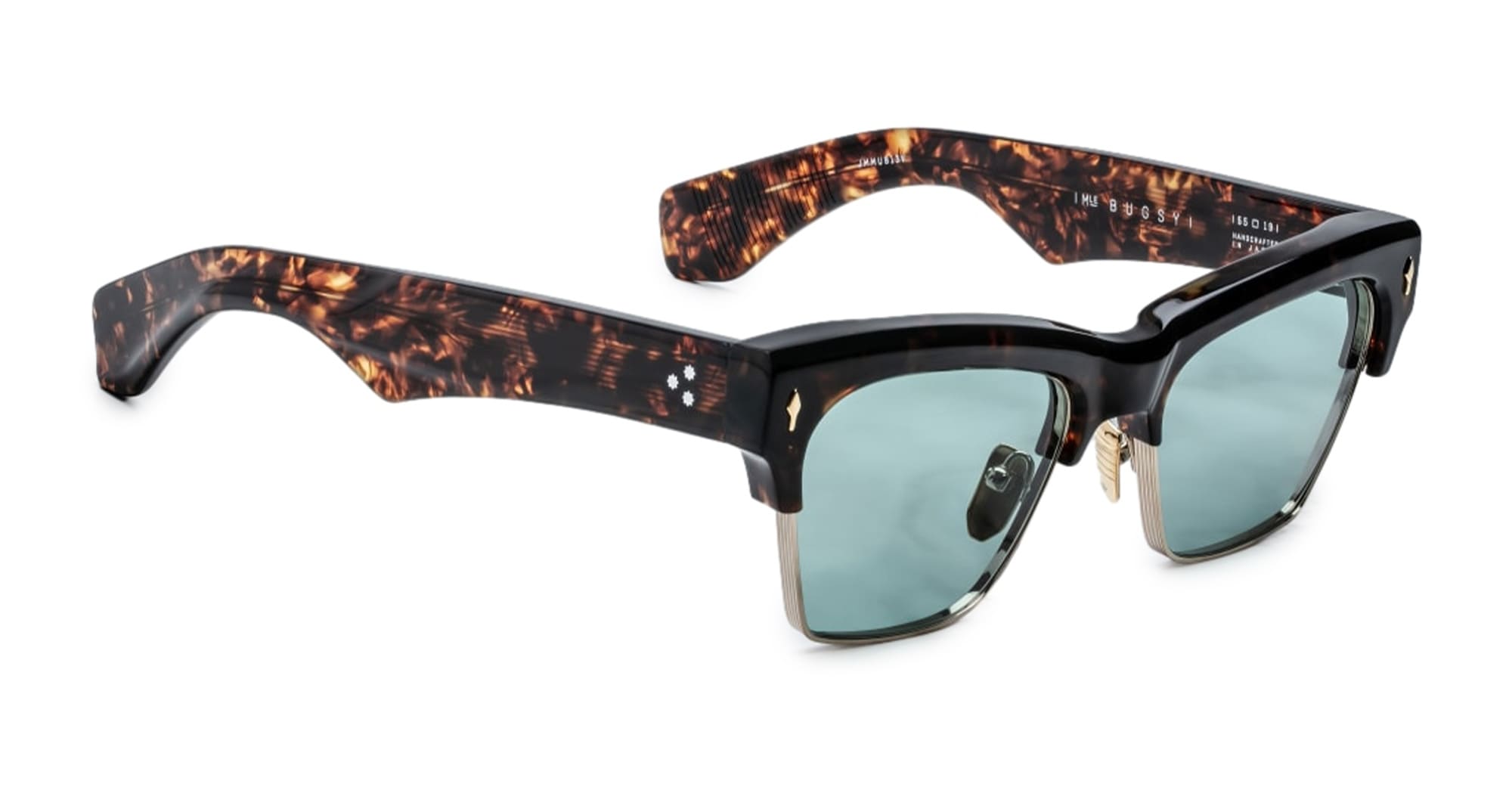 Ottica Mondello Roma - Jacques Marie Mage - JMMUB-13V - BUGSY - BEAU - Acetate, titanium - shape Clubmaster - Tortoise - EYEWEAR - SUNGLASSES - Unisex,Uomo,Donna,Women,Men - lens Blue - Made In Japan