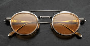 Ottica Mondello Roma - Jacques Marie Mage - JMMLX-12S - LAST FRONTIER VII - LIVINGSTONE - ELECTRUM - Titanium - shape Round - Gold - EYEWEAR - SUNGLASSES - Unisex,Uomo,Donna,Women,Men - lens orange - Made In Japan