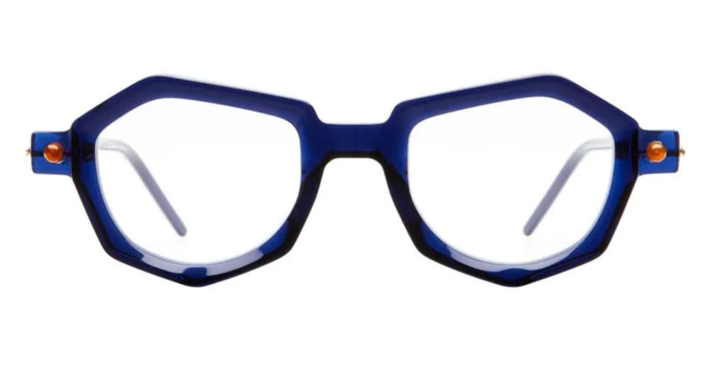 Ottica Mondello Roma - Kuboraum - KROP27BL000000OP - MASK P27 BL - TRANSPARENT DARK BLUE RX - Acetate - shape Geometric - blue - EYEWEAR - EYEGLASSES - Unisex,Uomo,Donna,Women,Men - lens Clear - Made In Italy