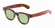 Ottica Mondello Roma - Julius Tart - JTPL-105M-2B-GN-30 - FDR 48X24 - DEMI AMBER / GREEN LENS - Acetate - shape Round - Havana - EYEWEAR - SUNGLASSES - Unisex,Uomo,Donna,Women,Men - lens Green - Made In Japan