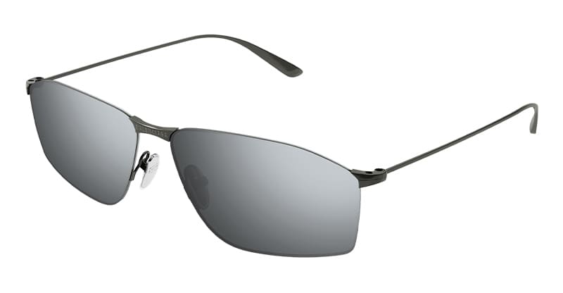 Ottica Mondello Roma - Balenciaga - BB0413S-004 - BB0413S-004 - GUNMETAL - Metal - shape Rectangular - dark grey - EYEWEAR - SUNGLASSES - Unisex,Uomo,Donna,Women,Men - lens silver - Made In Japan