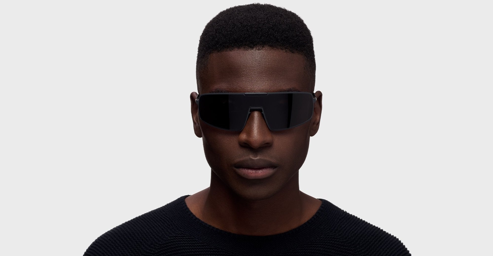 Ottica Mondello Roma - Mykita - 10300644 - MR008 MH73 - Black / Black / Super Black Lens - stainless steel - shape Mask - silver, black - EYEWEAR - SUNGLASSES - Unisex,Uomo,Donna,Women,Men - lens Black - Made In Germany