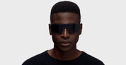 Ottica Mondello Roma - Mykita - 10300644 - MR008 MH73 - Black / Black / Super Black Lens - stainless steel - shape Mask - silver, black - EYEWEAR - SUNGLASSES - Unisex,Uomo,Donna,Women,Men - lens Black - Made In Germany