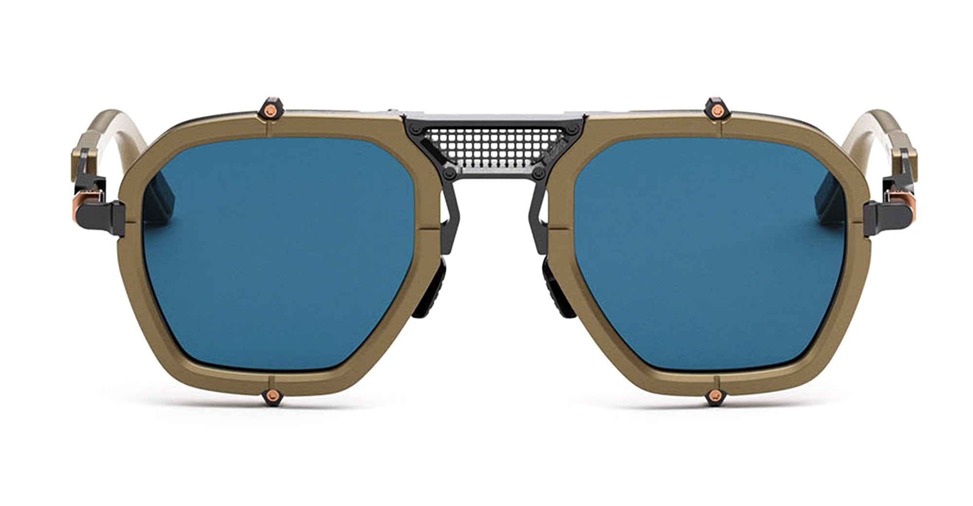 Ottica Mondello Roma - Movitra - NOMAD 02 C2 - NOMAD 02 C2 - DESERT SAND / POLAR BLUE LENS - Acetate, metal - shape Navigator - beige - EYEWEAR - SUNGLASSES - Unisex,Uomo,Donna,Women,Men - lens Blue - Made In Italy