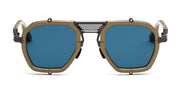 Ottica Mondello Roma - Movitra - NOMAD 02 C2 - NOMAD 02 C2 - DESERT SAND / POLAR BLUE LENS - Acetate, metal - shape Navigator - beige - EYEWEAR - SUNGLASSES - Unisex,Uomo,Donna,Women,Men - lens Blue - Made In Italy
