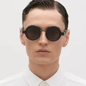 Ottica Mondello Roma - Kuboraum - KRS0Z3BM0000002Y - MASK Z3 BM- BLACK MATT - titanium, acetate - shape Round - Black - EYEWEAR - SUNGLASSES - Unisex,Uomo,Donna,Women,Men - lens Grey - Made In Italy