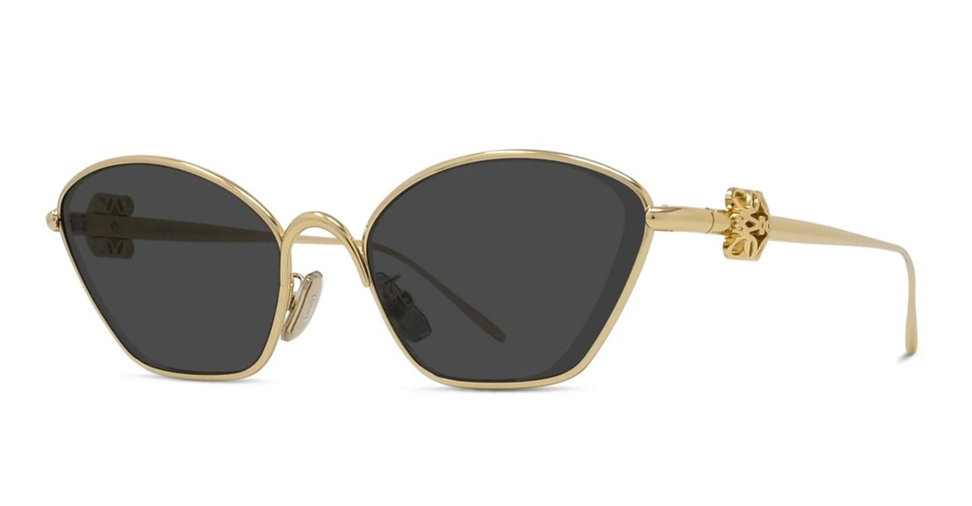 Ottica Mondello Roma - Loewe - LW40209U5730A - ANAGRAM GOLD METAL CAT-EYE SUNGLASSES - Metal - shape Cat-eye - Gold - EYEWEAR - SUNGLASSES - Donna,Women - lens Grey - Made In Italy