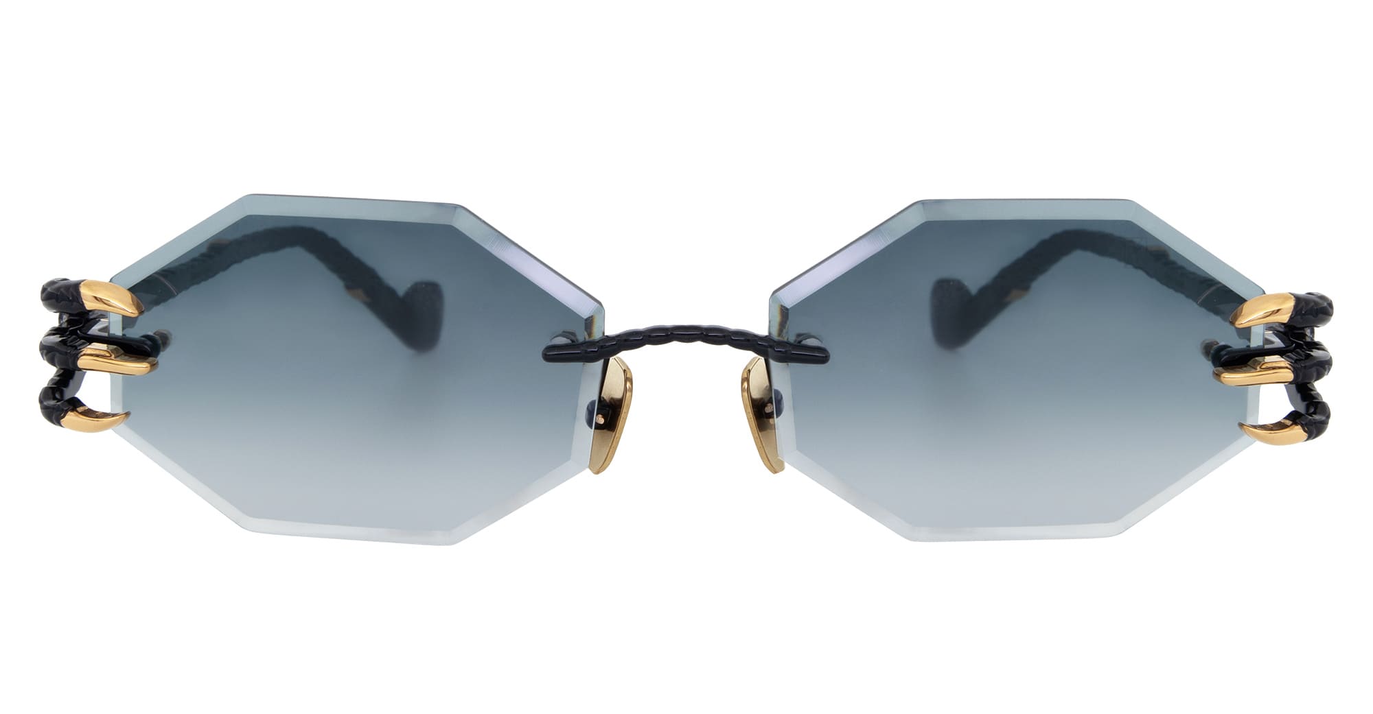 Ottica Mondello Roma - Anna-Karin Karlsson - S241-8204 - THE CLAW & THE NEST - OCTAGONAL 2.0 - Black Grey - Titanium - shape Octagonal - Black, gold - EYEWEAR - SUNGLASSES - Donna,Women - lens Grey - Made In Japan