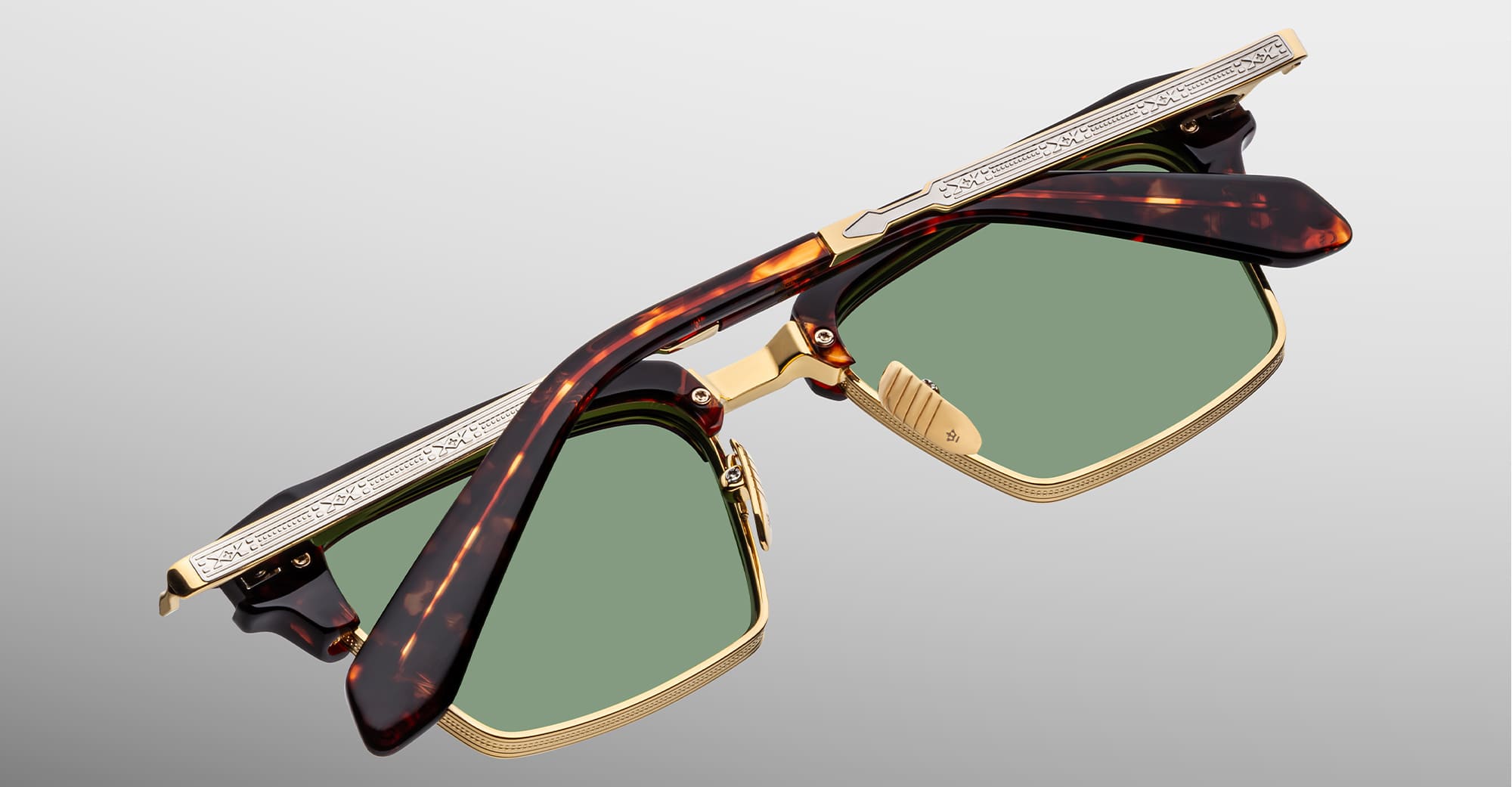 Ottica Mondello Roma - Jacques Marie Mage - JMMIL-18Q - ALIN - ETNA - titanium, acetate - shape Clubmaster - Tortoise - EYEWEAR - SUNGLASSES - Unisex,Uomo,Donna,Women,Men - lens Green - Made In Japan
