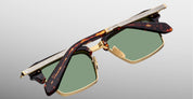 Ottica Mondello Roma - Jacques Marie Mage - JMMIL-18Q - ALIN - ETNA - titanium, acetate - shape Clubmaster - Tortoise - EYEWEAR - SUNGLASSES - Unisex,Uomo,Donna,Women,Men - lens Green - Made In Japan