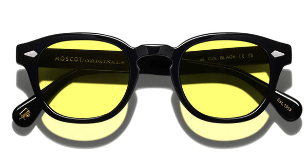 Moscot Lemtosh (46) - black / custom mellow yellow lens – Mondello
