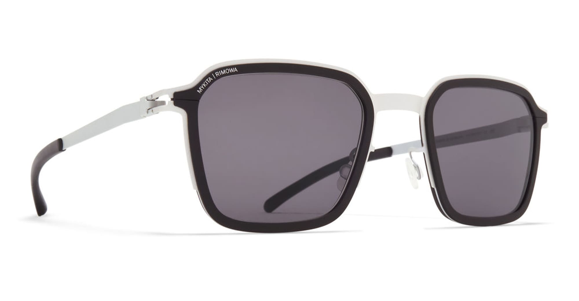 Ottica Mondello Roma - Mykita - 10087671 - MR002 AL1 - White Silver / Black / Coolgrey Lens - stainless steel - shape  - silver, black - EYEWEAR - SUNGLASSES - Unisex,Uomo,Donna,Women,Men - lens  - Made In Germany