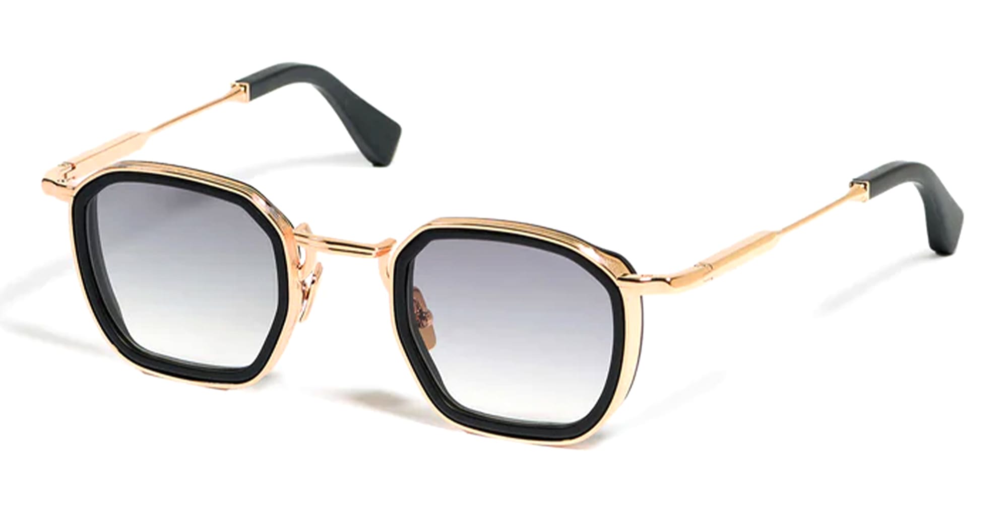  MATTE BLACK - Metal - shape Squared - rose gold - EYEWEAR - SUNGLASSES - Uomo,Men - lens Gradient grey - Made In France