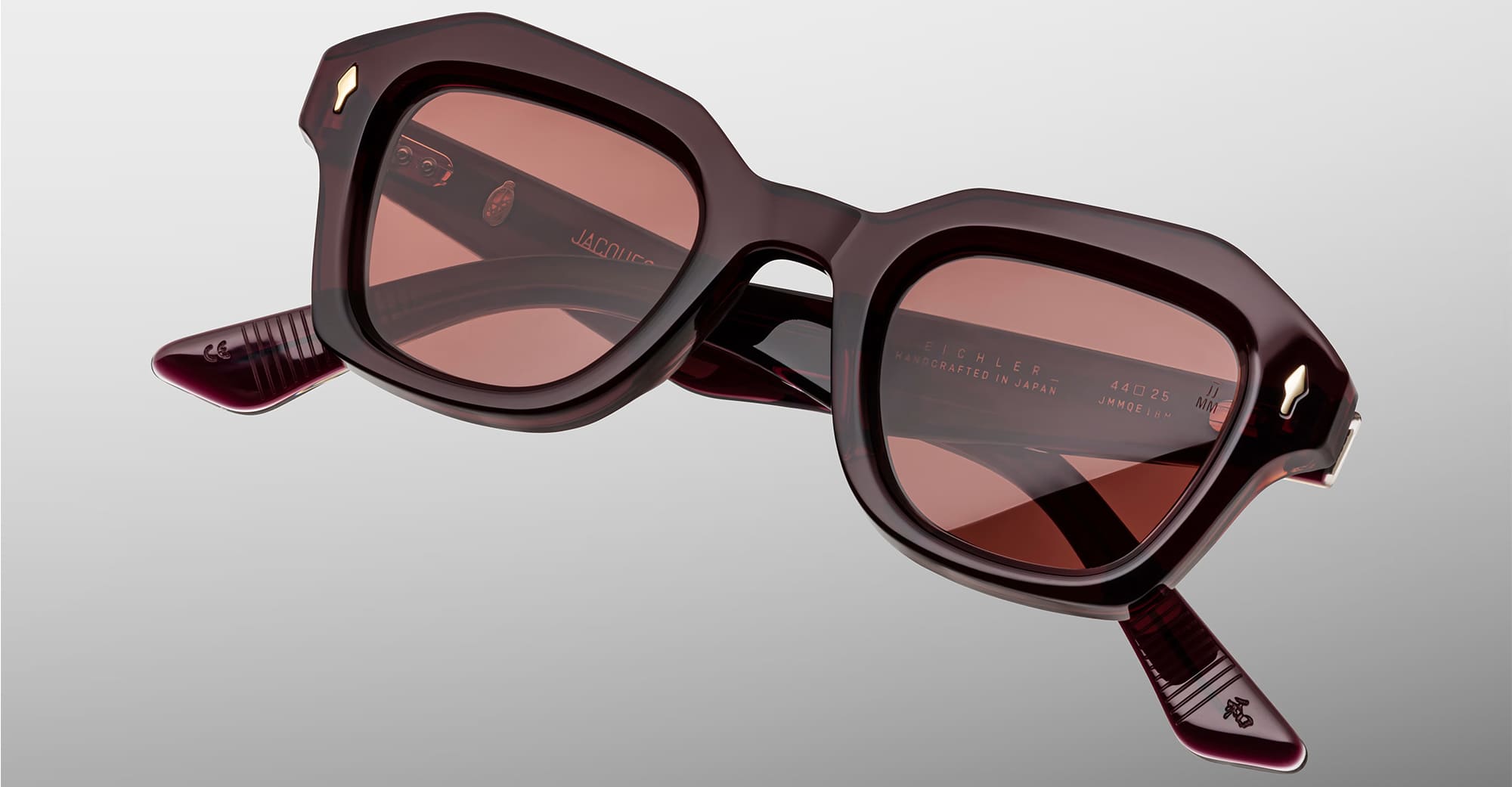 Ottica Mondello Roma - Jacques Marie Mage - JMMQE-18M - EICHLER - AMARENA - Acetate - shape Squared - burgundy - EYEWEAR - SUNGLASSES - Unisex,Uomo,Donna,Women,Men - lens red - Made In Japan