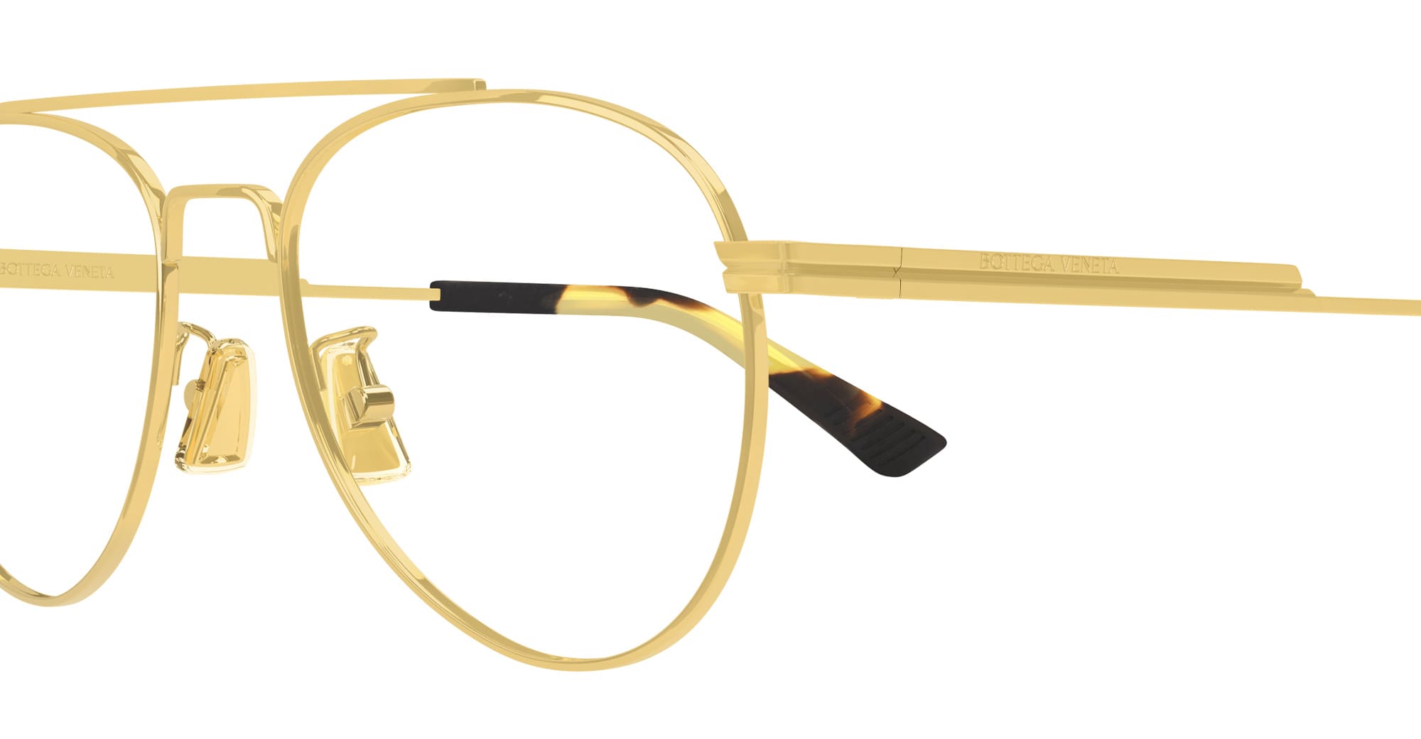Ottica Mondello Roma - Bottega Veneta - BV1340OK-001 - BV1340OK-001 - GOLD RX / ASIAN FIT - metal, acetate - shape Pilot - Gold - EYEWEAR - EYEGLASSES - Unisex,Uomo,Donna,Women,Men - lens Clear - Made In Japan