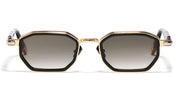 Ottica Mondello Roma - John Dalia - AXEL-C409 - AXEL - C409 Shiny Black / Yellow Gold / Platine - metal, acetate - shape Rectangular - Black, gold - EYEWEAR - SUNGLASSES - Unisex,Uomo,Donna,Women,Men - lens Gradient green - Made In France