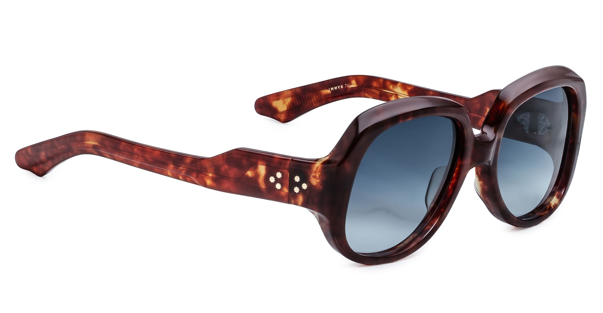 Ottica Mondello Roma - Jacques Marie Mage - JMMYK-7U - OCEAN CHILD - BRECCIA - Acetate - shape Round - Havana - EYEWEAR - SUNGLASSES - Donna,Women - lens Gradient blue - Made In Japan