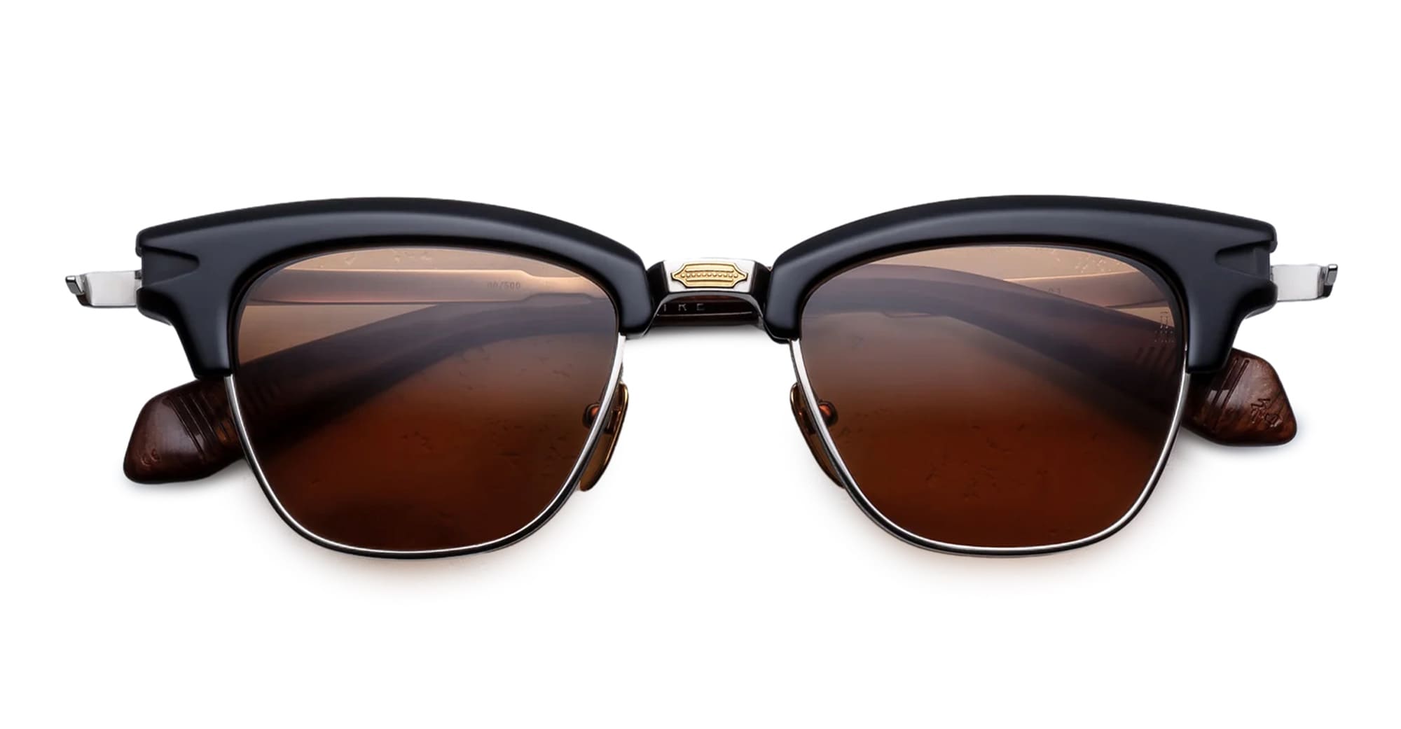 Ottica Mondello Roma - Jacques Marie Mage - JMMSA-10A - SARTRE - NOIR X (ORIGINAL VERSION) - Acetate, titanium - shape Clubmaster - black, brown - EYEWEAR - SUNGLASSES - Unisex,Uomo,Donna,Women,Men - lens Clear - Made In Japan