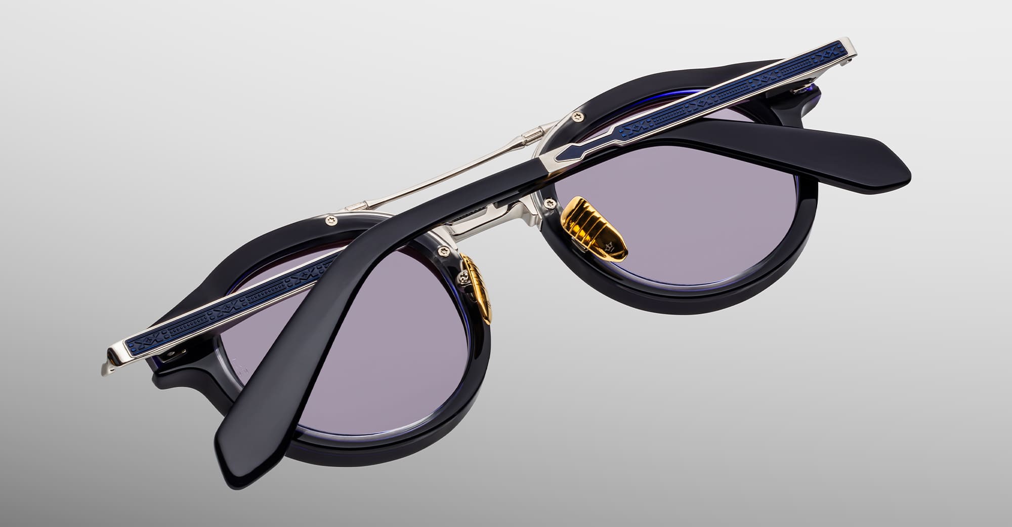 Ottica Mondello Roma - Jacques Marie Mage - JMMDG-18U - DELAGE - HUDSON - Acetate, titanium - shape Round - blue - EYEWEAR - SUNGLASSES - Unisex,Uomo,Donna,Women,Men - lens Blue - Made In Japan