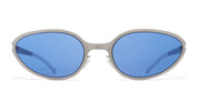 Ottica Mondello Roma - Mykita - 10090219 - BEAR - MATTE SILVER / COBALT SOLID LENS - stainless steel - shape Oval - Silver - EYEWEAR - SUNGLASSES - Unisex,Uomo,Donna,Women,Men - lens  - Made In Germany