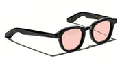 Ottica Mondello Roma - Moscot - OR-DAH-S44240200-T3 - DAHVEN  (44) - BLACK / CUSTOM NEW YORK ROSE LENS - Acetate - shape Panto - Black - EYEWEAR - SUNGLASSES - Unisex,Uomo,Donna,Women,Men - lens Pink - Made In China